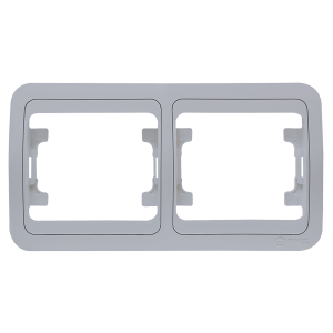 MMG серый металлик Рамка на 2 поста горизонтальная (22412) 25/250