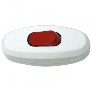 Makel  Выключатель для бра 6A белый с красным   (10080) 60/600